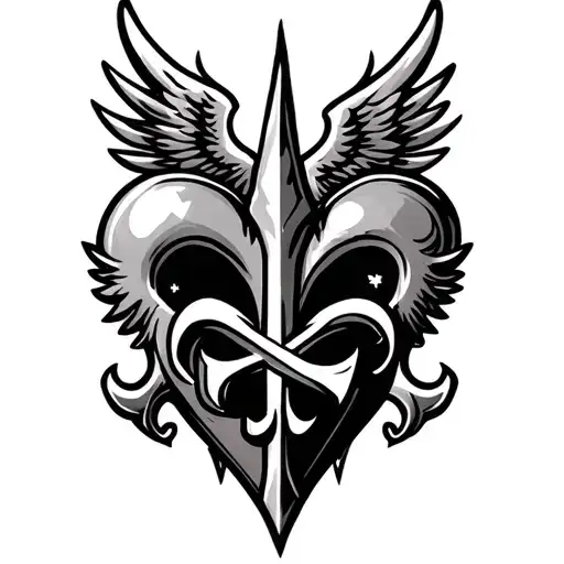 Saints Logo Incorporated With Heart And Wings Spread Wide Behind Heart