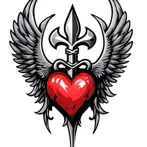 Saints Logo Incorporated With Heart And Wings Spread Wide Behind Heart