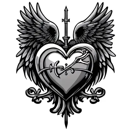 Saints Logo Incorporated With Heart And Wings Spread Wide Behind Heart