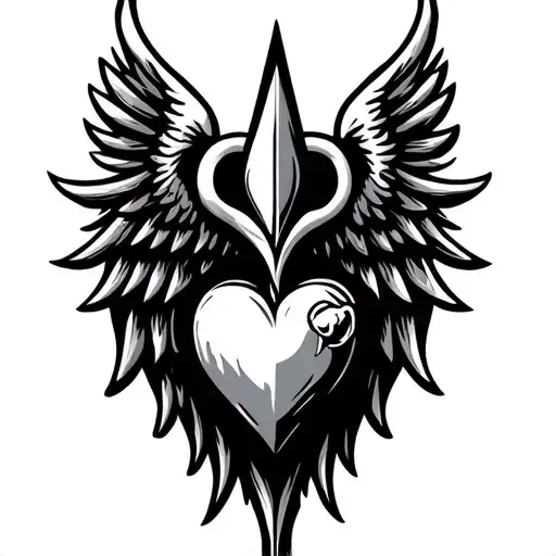 Saints Logo Combined With Heart And Wings Spread Wide Behind Heart
