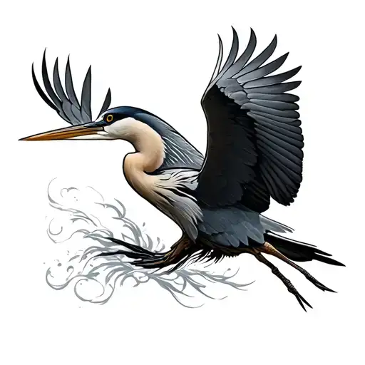 Flying Heron
