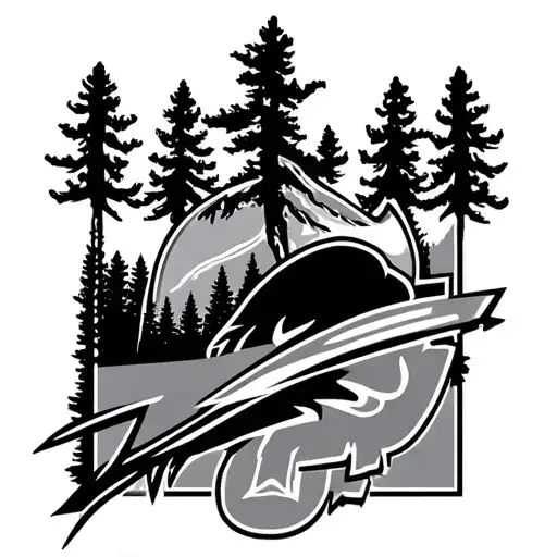 Buffalo Bills Logo Incorporated Into The Design And Cedar Tree