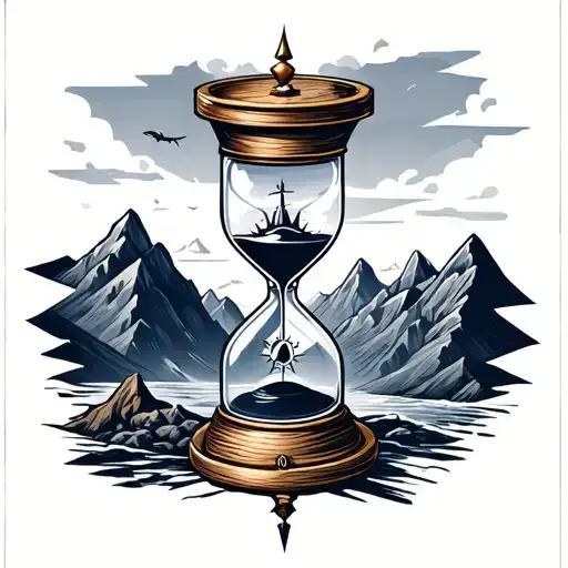 Chikdren Navy Hourglass Compass Mountains