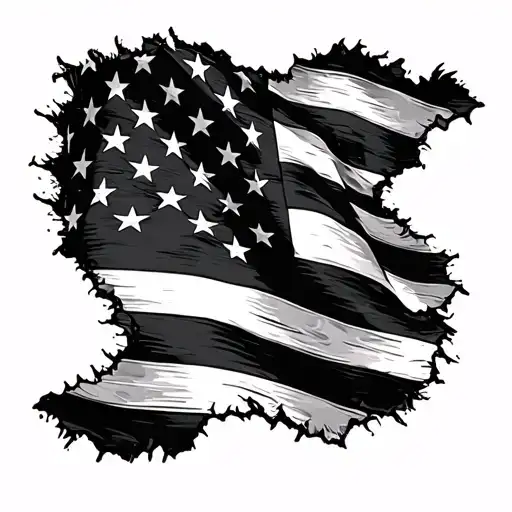Torn American Flag