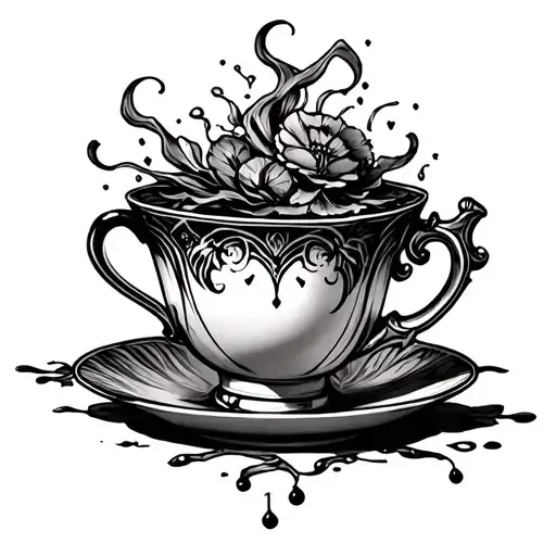 Witches Tea Cup Overflowing