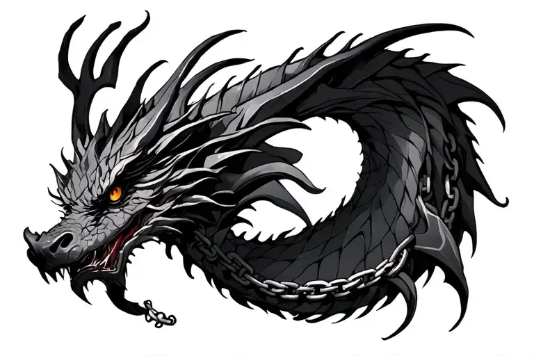 Dragon With Chain And A Scar