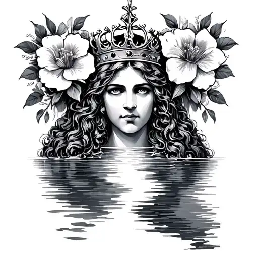 King Of Harts Queen Of Harts Flowers And A River