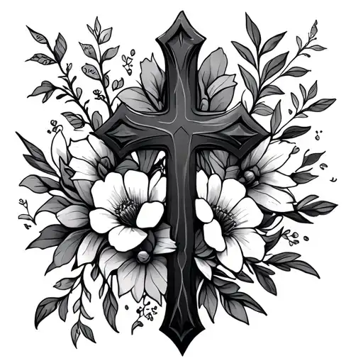 Cross With Flowers