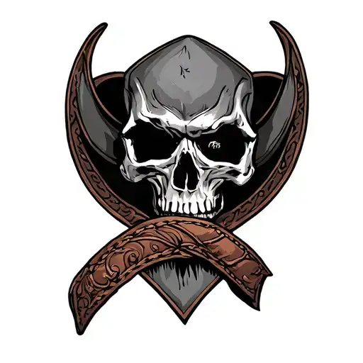 Western Leather Tattoo Design