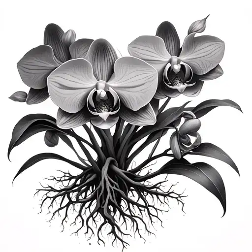 Orchids Growing Roots