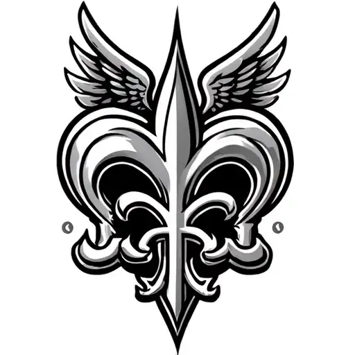 Saints Logo With Heart And Wings Spread Wide