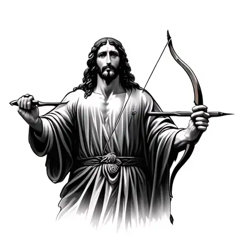 Jesus And Archery Hunting Scene