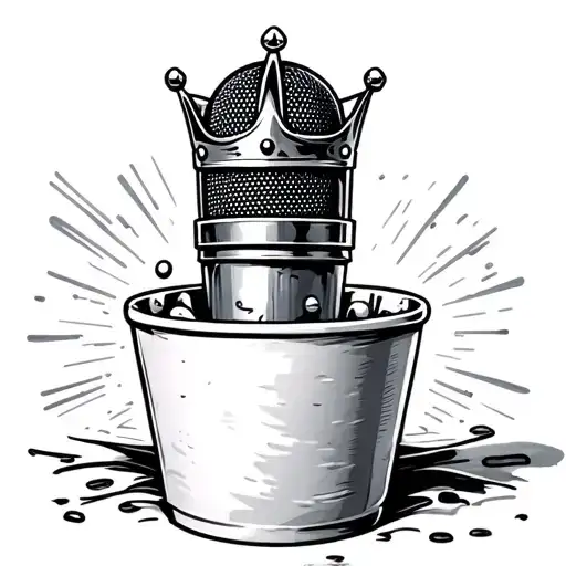 A Microphone Inside Of A Double Styrofoam Cup With A Crown On Top Of The Microphone
