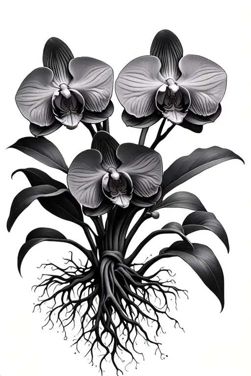 Orchids Growing Roots