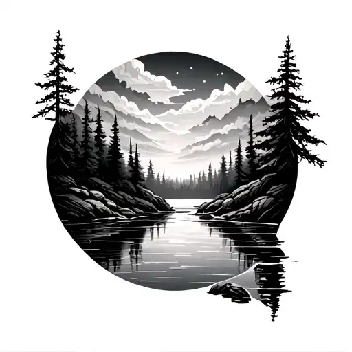 Forest Scene With Water