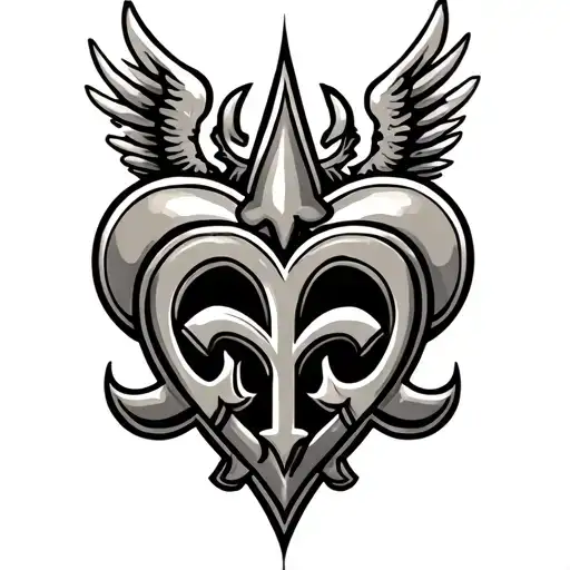 Saints Logo With Heart And Wings Spread Further Apart