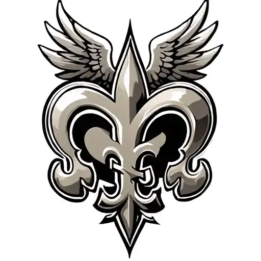 Saints Logo With Heart And Wings Spread From The Sides