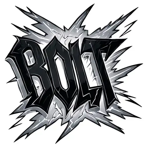 Lightning And Bolts Around The Word Bolt