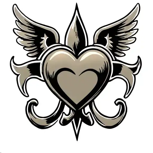 Saints Logo With Heart And Wings Spread Outward From The Center