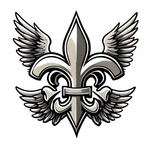 Saints Logo With Heart And Wings Spread Outward From The Center