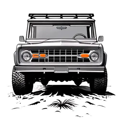 1966 Ford Bronco Driving Into The Sunset Beach