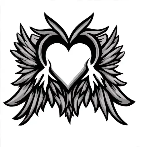 Saints Logo With Heart And Wings Spread Outward From The Center