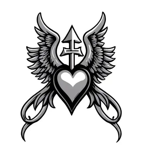Saints Logo Incorporated With Heart And Wings