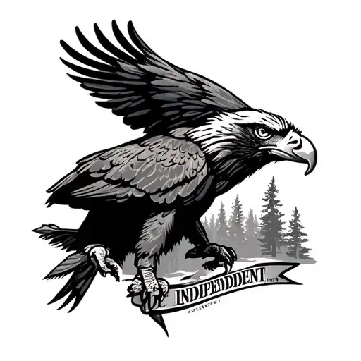 Strong Independent Resilient Tough Eagle In Canadian Wilderness