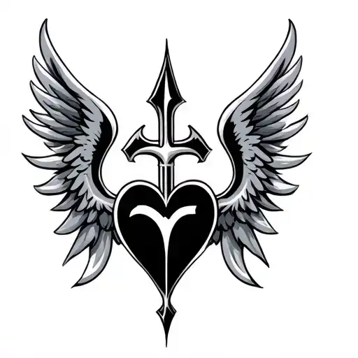 Saints Logo Incorporated With Heart And Wings