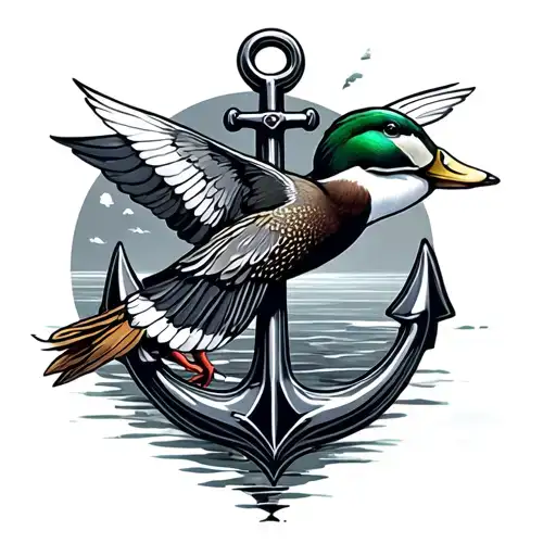 Anchor With A Mallard Fly Away