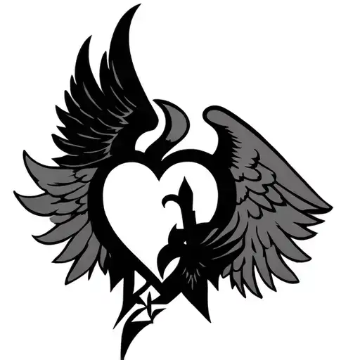 Saints Logo Incorporated With Heart And Wings