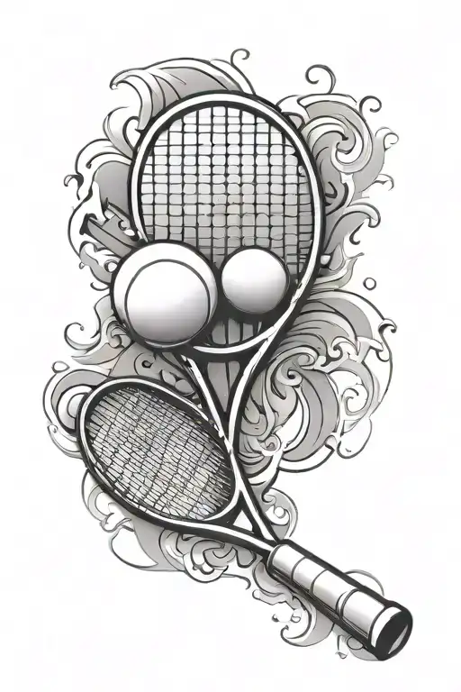 Tennis Racket And Ball