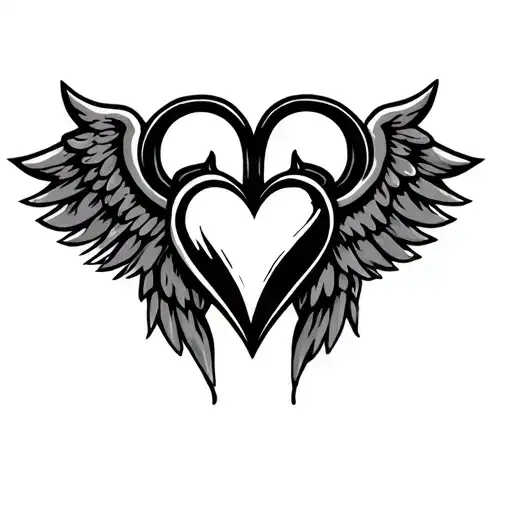 Saints Logo Incorporated With Heart And Wings