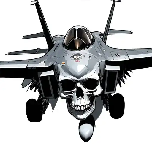 F16 Flying And Skull Military