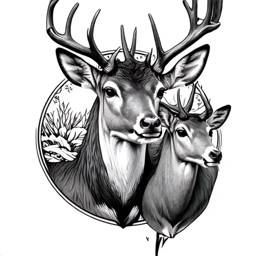 Deer Family 2 Bucks 2 Doe