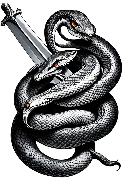 Snake Wrapped Around A Sword