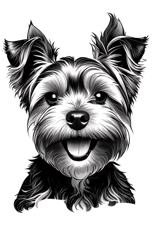 Ferocious Yorkie Dog Face