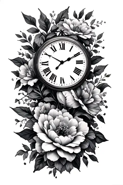 Floral With Clock