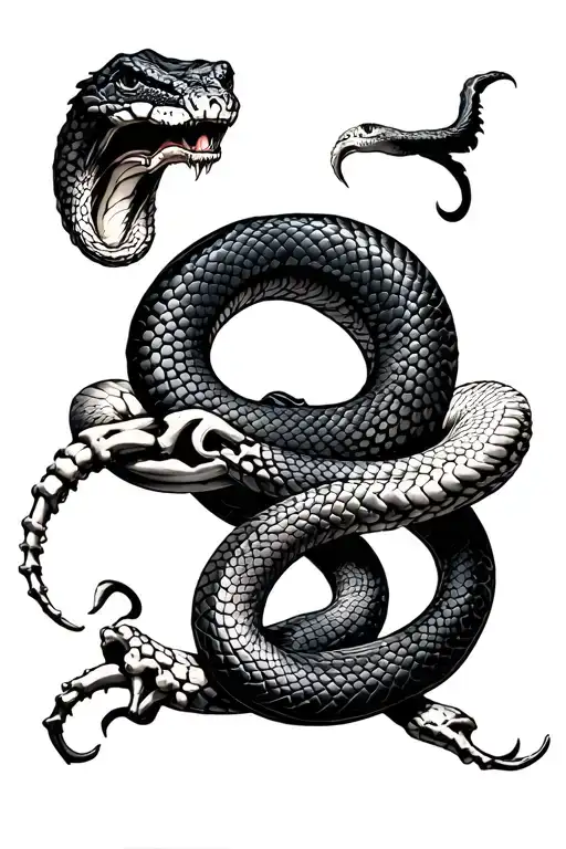 Snake And Snake Bones Wrapped