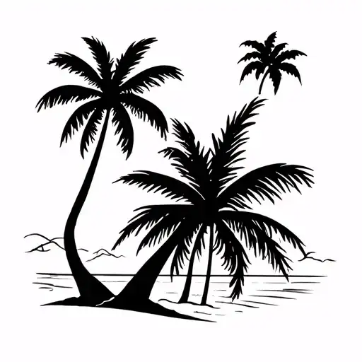 Maui Hawaii Palm Tree Silhouette