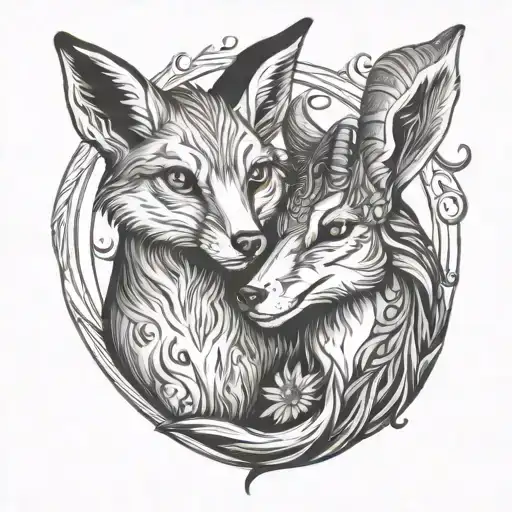 Fox And Goat Playing