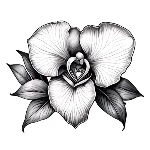 Signature Cheryl With A Heart And Orchid For Inner Right Wrist