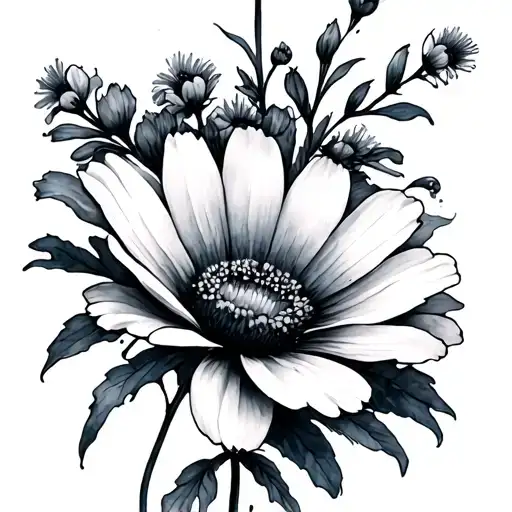 Watercolour Cosmos Flower