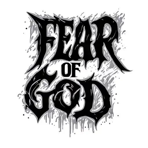 Y2k Dark Small Simple Tattoo With Fear Of God Written In Best Font