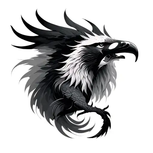 Lion Eagle Dragon Orca Blended Together