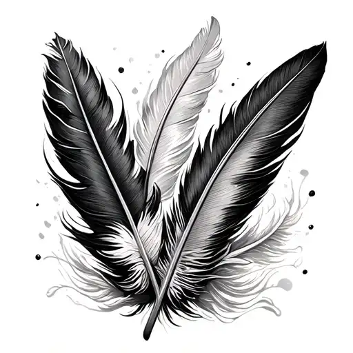 Feather Quill Scrawling Line