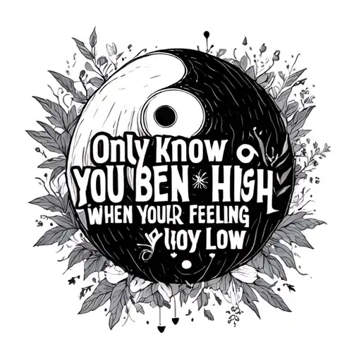 Lyrics Only Know You Been High When Your Feeling Low Incorporated With Yong And Yang Type Design