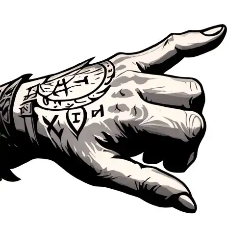 Viking Runes On Finger