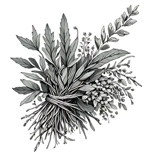 Bundle Of Herbs With String