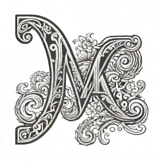 Minimalist Letter K M Letter